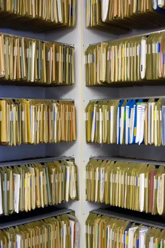 Medical files ready for secure archiving with Get Me Sorted.